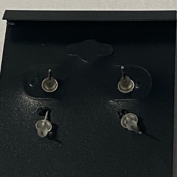 Two Pair of Silver with Turquoise Boho Earrings, Feathers and Small Round - Picture 3 of 10